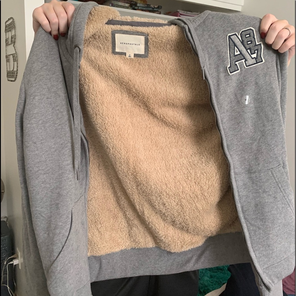 Fuzzy Aeropostale jacket with hood